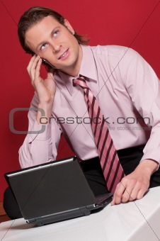 Businessman talking over the cellphone