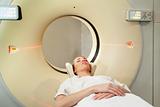 Woman Taking CT Scan