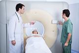 Patient going through an MRI scan