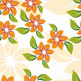 Seamless floral pattern with orange flowers