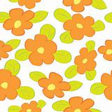 Seamless floral pattern with orange flowers