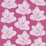 Seamless pattern with abstract white flowers
