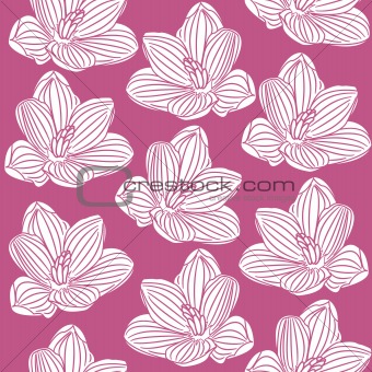 Seamless pattern with abstract white flowers