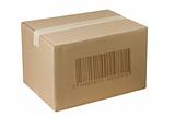 shipping cardboard box whit barcode