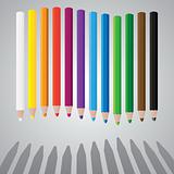 color pencils in wave