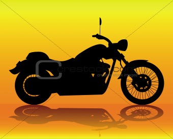 silhouette of an old motorcycle