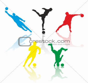 Soccer silhouettes