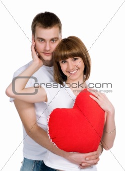 Couple with a red hear