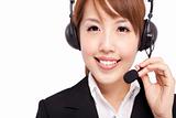 Smiling businesswoman and Customer Representative with headset