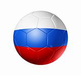 Soccer football ball with Russia flag