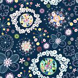 abstract and floral pattern