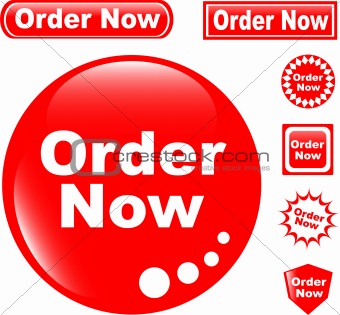 button ORDER NOW glossy icons set