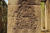Apsara carved on the stone at bayon, cambodia