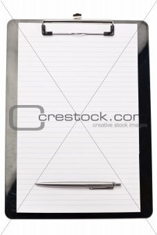 Pen at the bottom of note pad