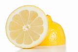 Yellow halved lemon