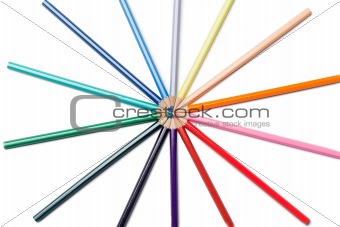 Color pencils in star