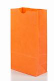 Angled orange paper bag