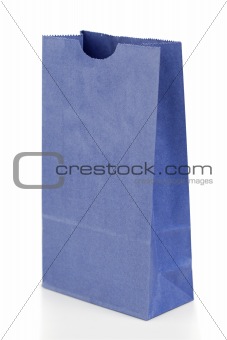 Angled blue paper bag