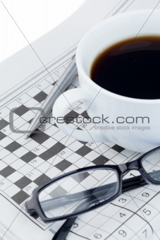 Newspapers and crossword puzzle
