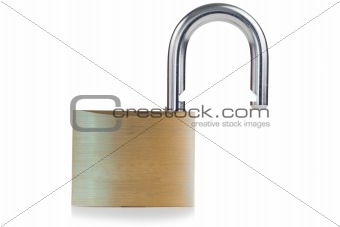 Open golden padlock