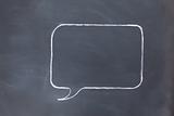 Empty square speech bubble on a blackboard