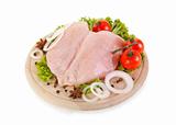Fresh raw chicken breasts with vegetables 