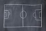 Empty soccer field on a blackboard