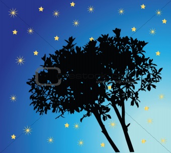 Tree with background 2 - vector