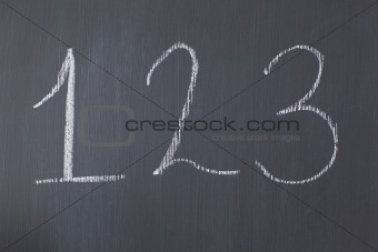 Blackboard with 1 2 3