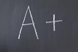 Blackboard with "A+" written on it