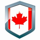 Shield with Canadian flag
