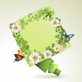 Green background with butterflies