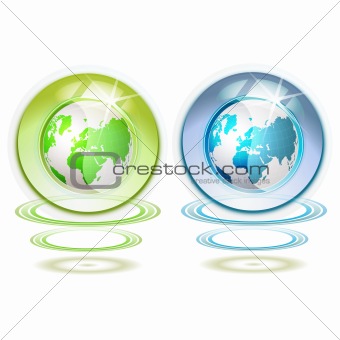 Glass globe with Earth