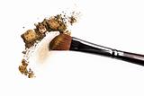 Cosmetic brush and crushed mixed color