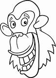 chimpanzee for coloring book