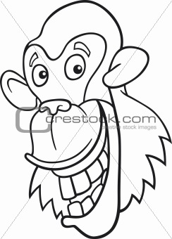 chimpanzee for coloring book