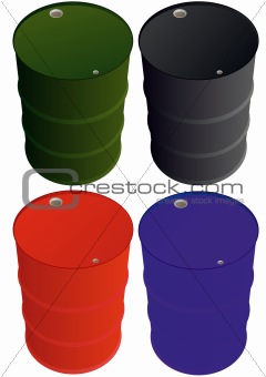 Multi-colored iron barrels