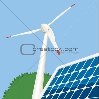 Wind Turbine and Solar Panel