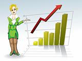 woman with business graph