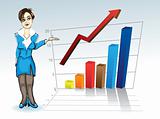 woman with business graph