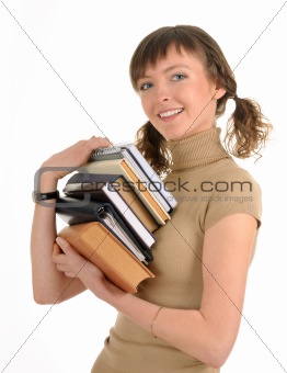 girl holding a book