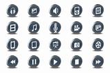 Vector 3d Oval Mono Multimedia Inset Icons