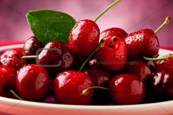 Plate with Cherries