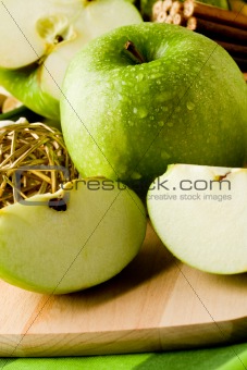 Green Apple Dessert on Cutting board