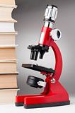 books and microscope