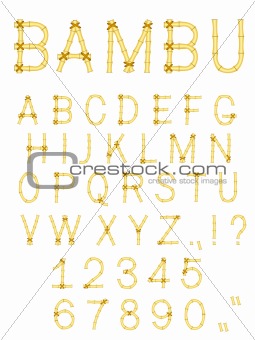 vector bamboo stick abc alphabet