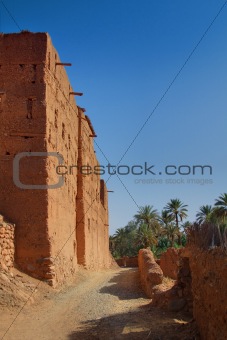 sandy path along a Morrocan country house