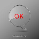 Realistic glass speech bubble.