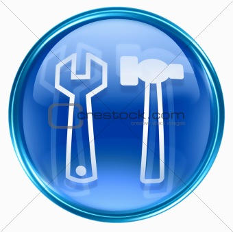 Tools icon blue, isolated on white background