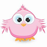 Cartoon pink sparrow